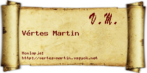 Vértes Martin névjegykártya